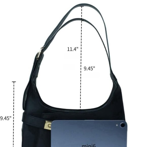 Shoulder Bag for Women Small Black Purse Mini Handbags PU Leather Underarm Bag - - Picture 6 of 6